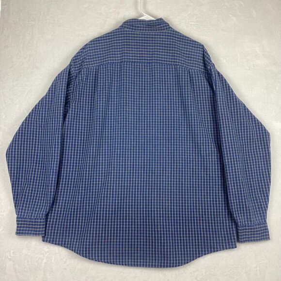 L.L Bean Shirt Mens Extra Large XL Blue Checkered Button Up Long Sleeve Shirt - Picture 2 of 9